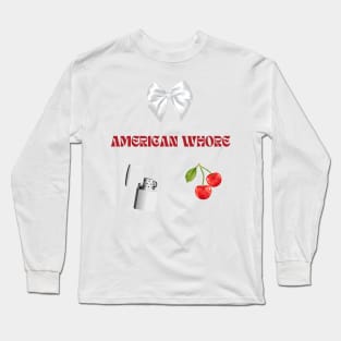 American Whore Song Print Sticker Pack Long Sleeve T-Shirt